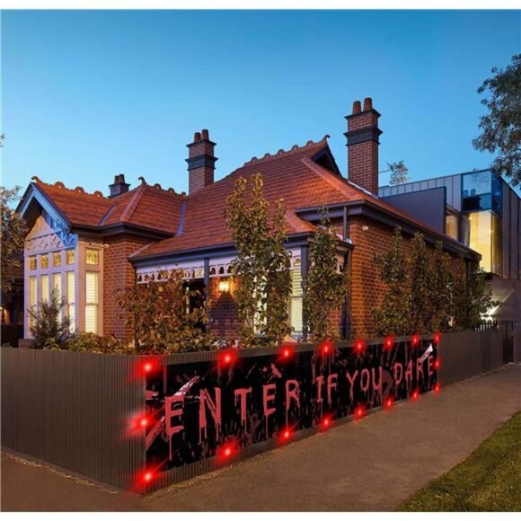 Halloween LED Banner Decoration – 118.1" x 19.6" Light-Up Scary Banner - Picture 6 of 8